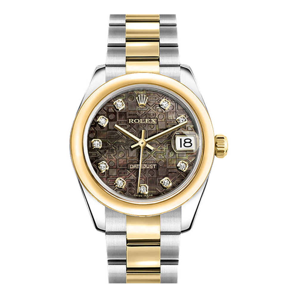 Rolex Datejust 31 Rolesor Yellow Domed / Jubilee / Black MOP Computer