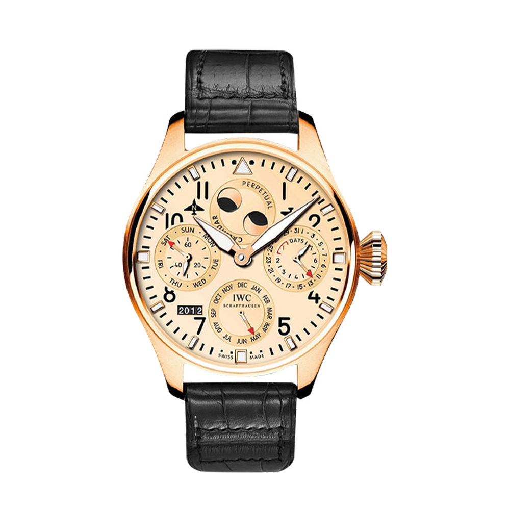 IWC Big Pilot Perpetual Calendar Red Gold / Red Gold Yellow Dial Straps