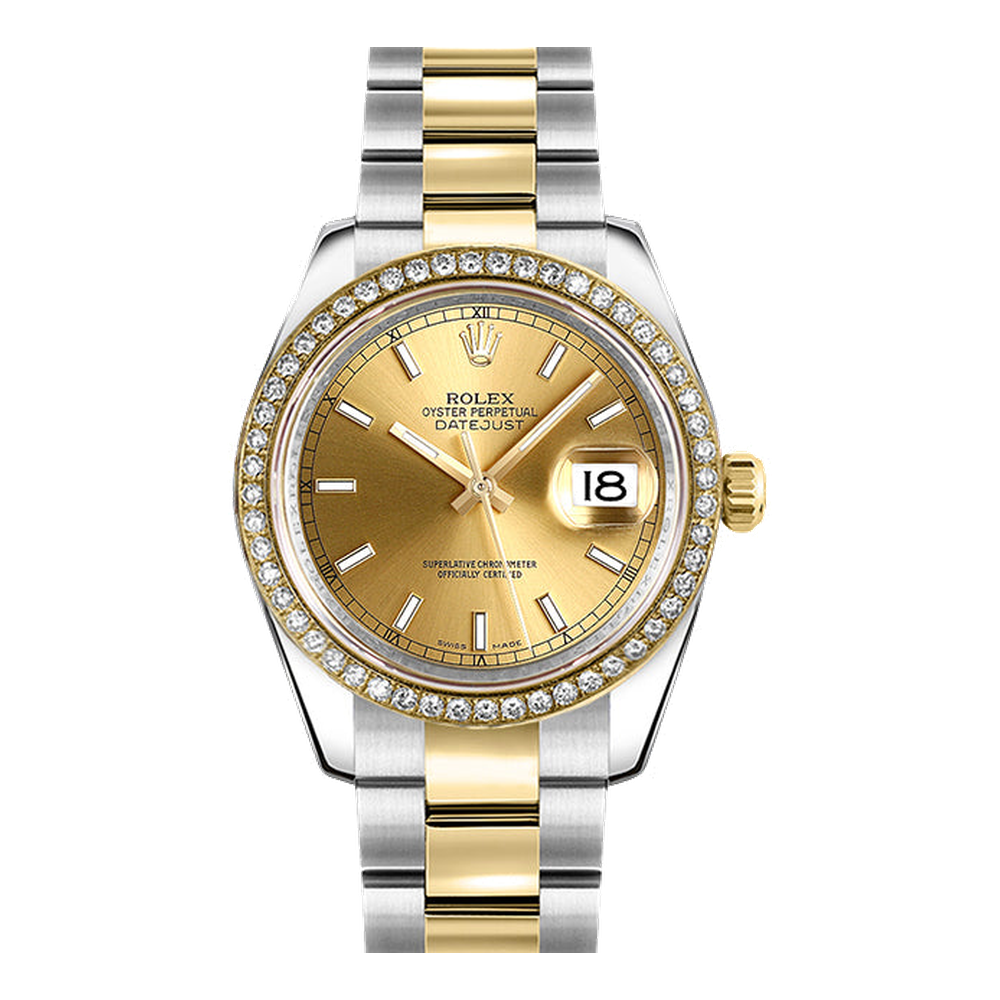 Rolex Datejust 31 Rolesor Yellow Diamond / Oyster / Champagne