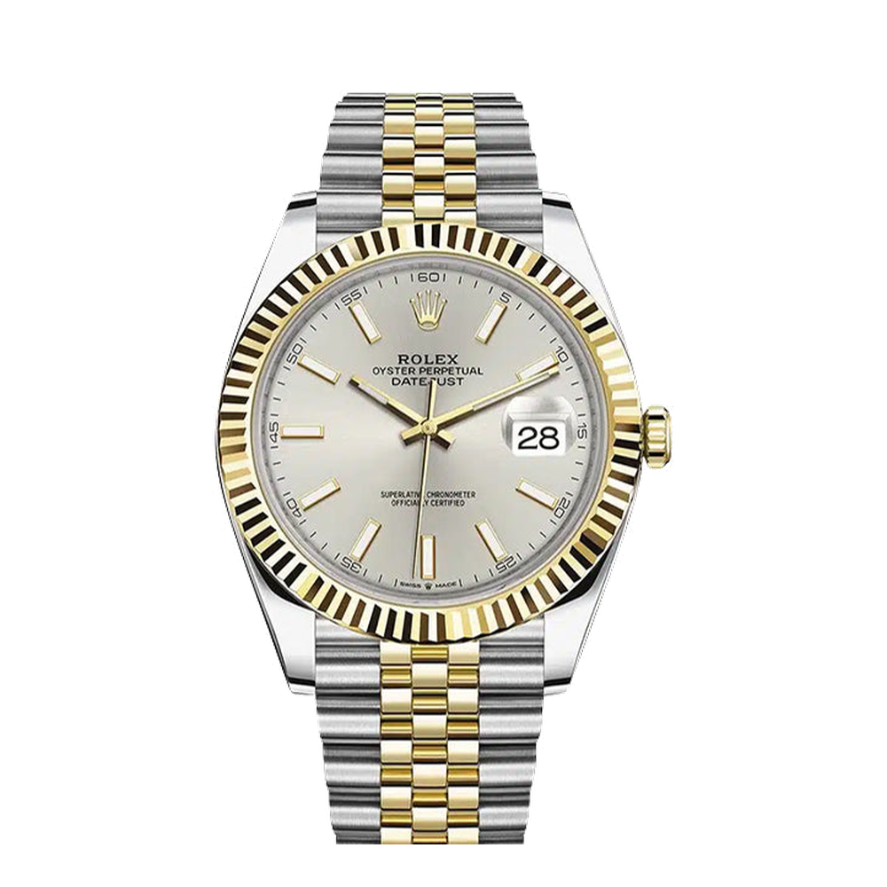 Rolex Datejust 41 Rolesor Yellow Fluted / Jubilee / Silver