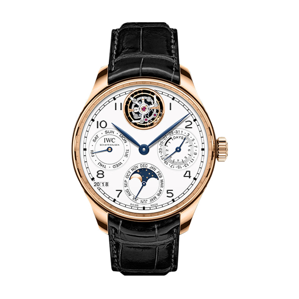 IWC Portuguese Perpetual Calendar Tourbillon Edition “150 Years” Red Gold / White