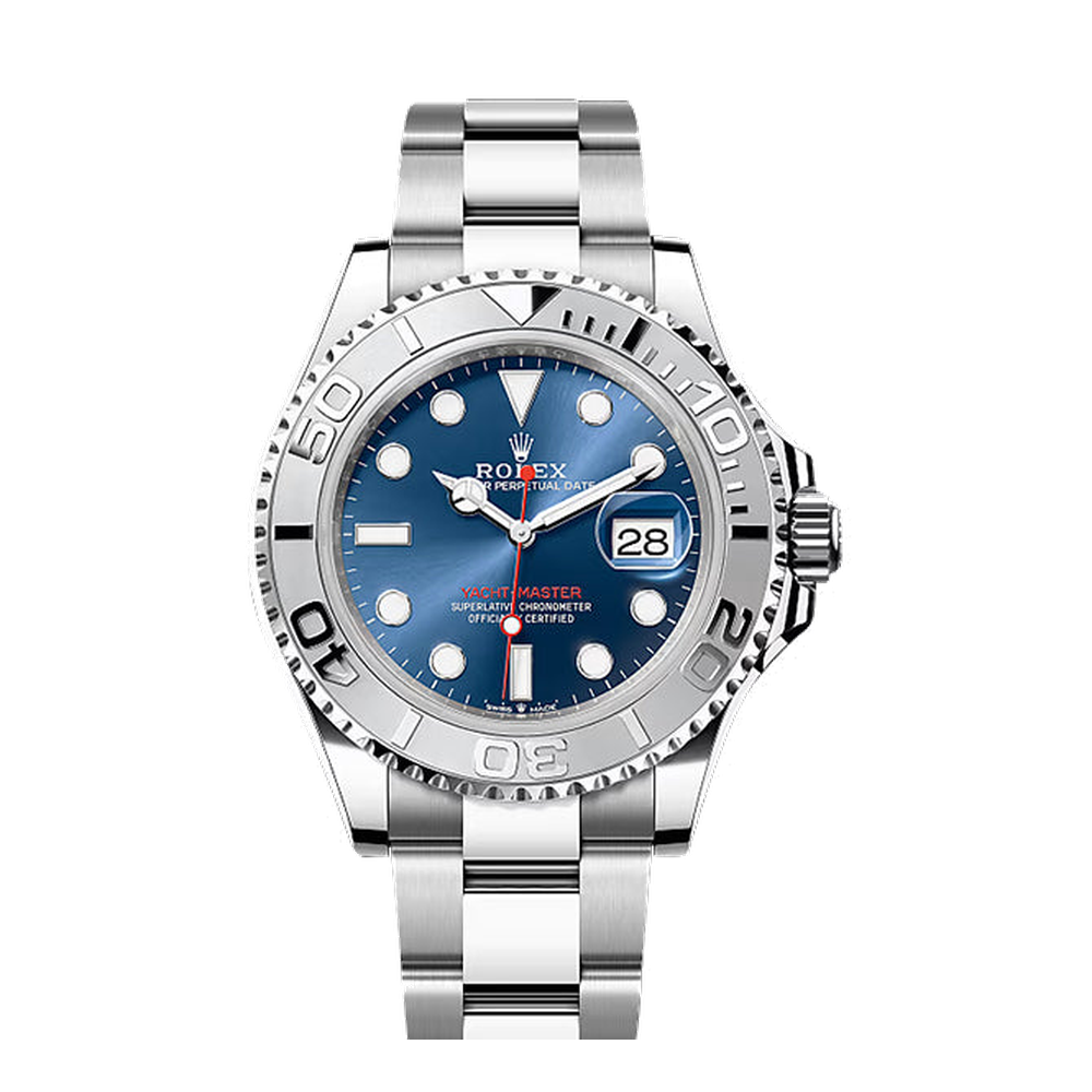 Rolex Oystersteel and Platinum Bright Blue Dial