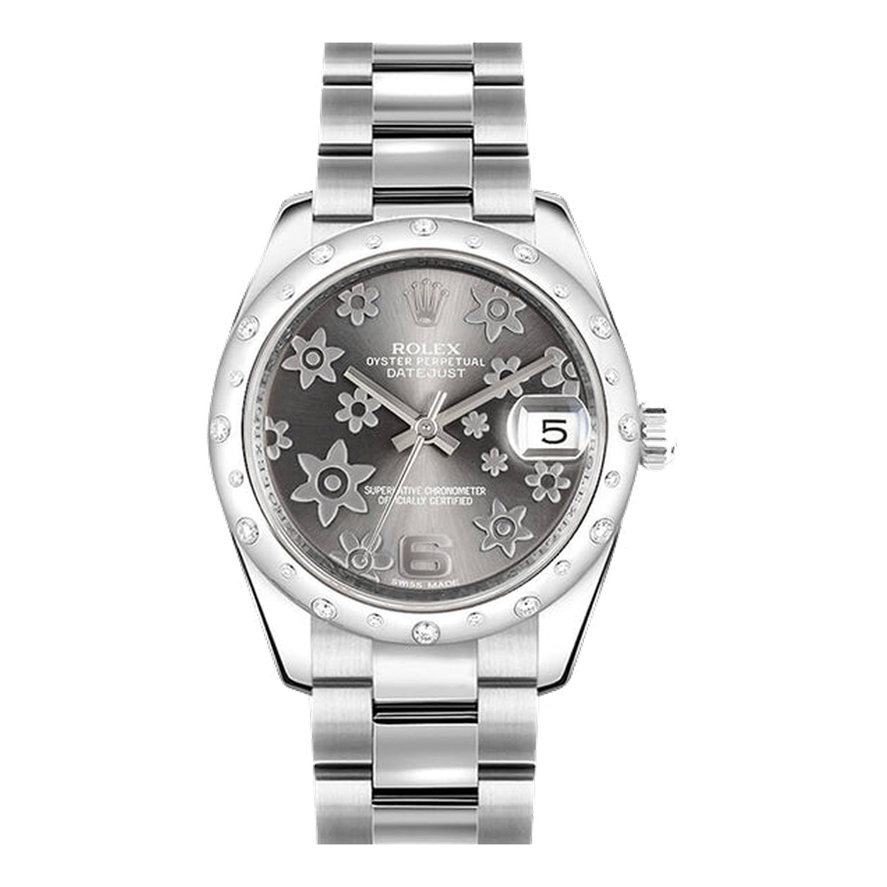 Rolex Datejust 31 Stainless Steel Domed Diamond / Oyster / Dark Rhodium Floral