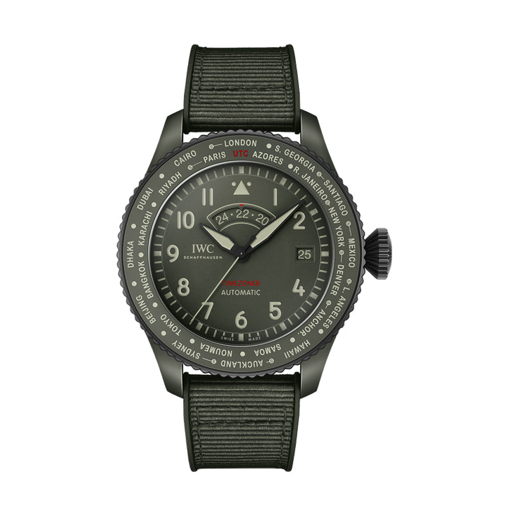 IWC Pilot's Watch Timezoner Top Gun Woodland Grey Dial Straps