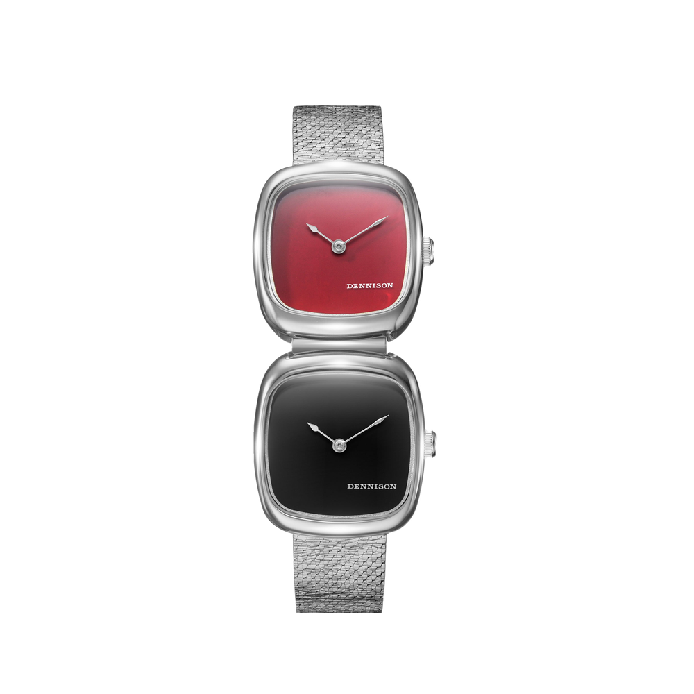Dennison Dual Time Mini – Red Jasper & Black Onyx Black Dial Straps