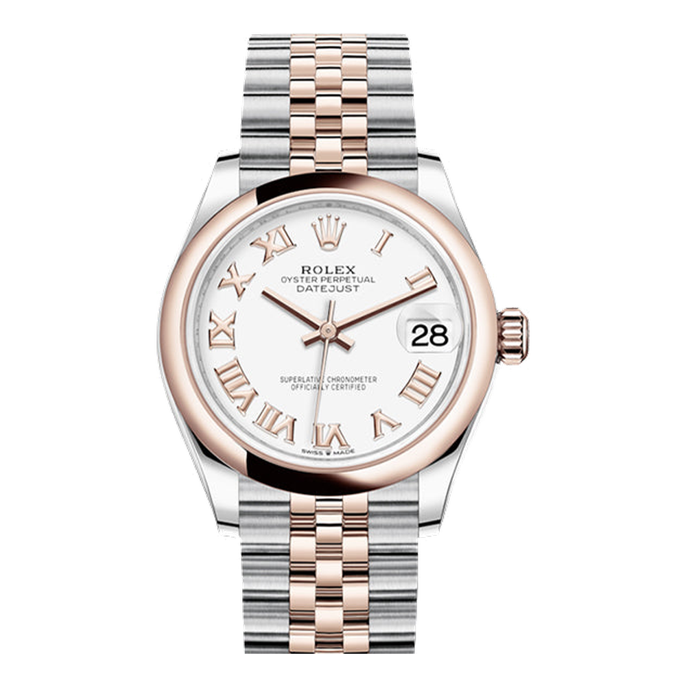 Rolex Datejust 31 Stainless Steel/ Rose Gold / Domed / White - Roman / Jubilee