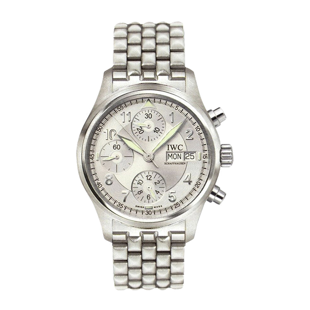 IWC Pilot's Watch Spitfire Chronograph Stainless Steel / Silver / English / Bracelet