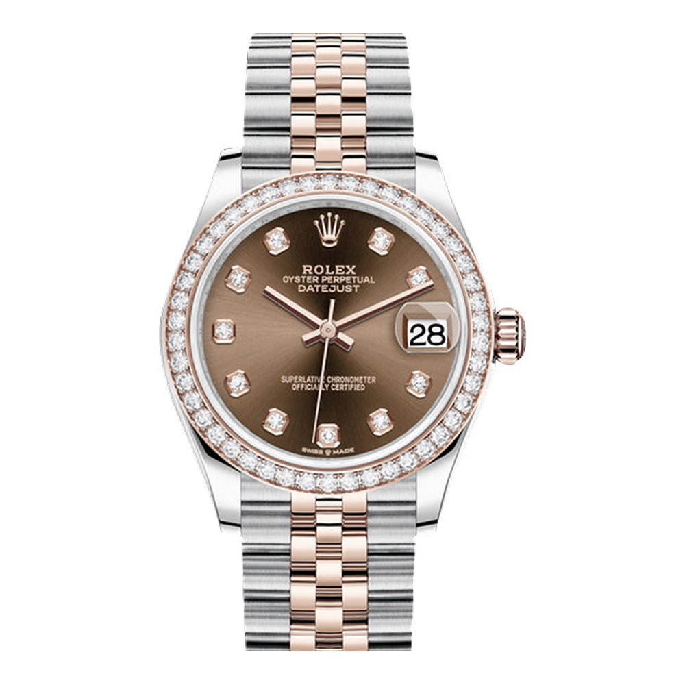 Rolex Datejust 31 Stainless Steel/ Rose Gold / Diamond / Chocolate - Diamond / Jubilee