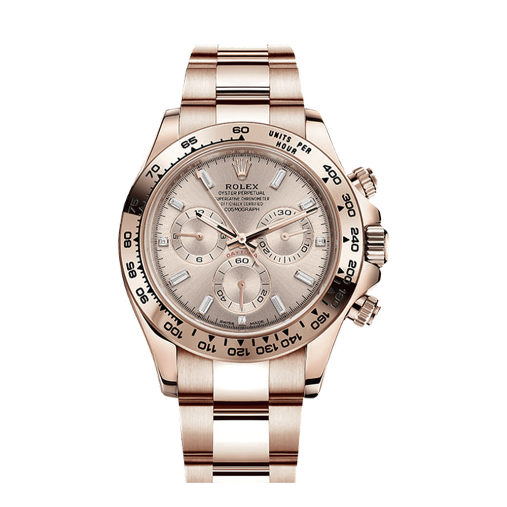 Rolex Cosmograph Daytona Everose / Pink - Baguette Pink/Salmon Dial Straps