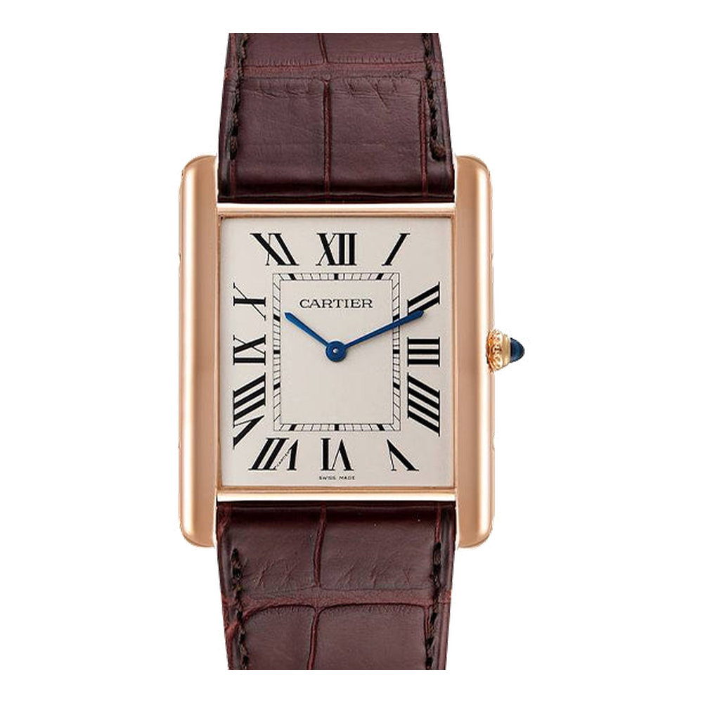 Cartier XL 18k Rose Gold Manual Winding Watch