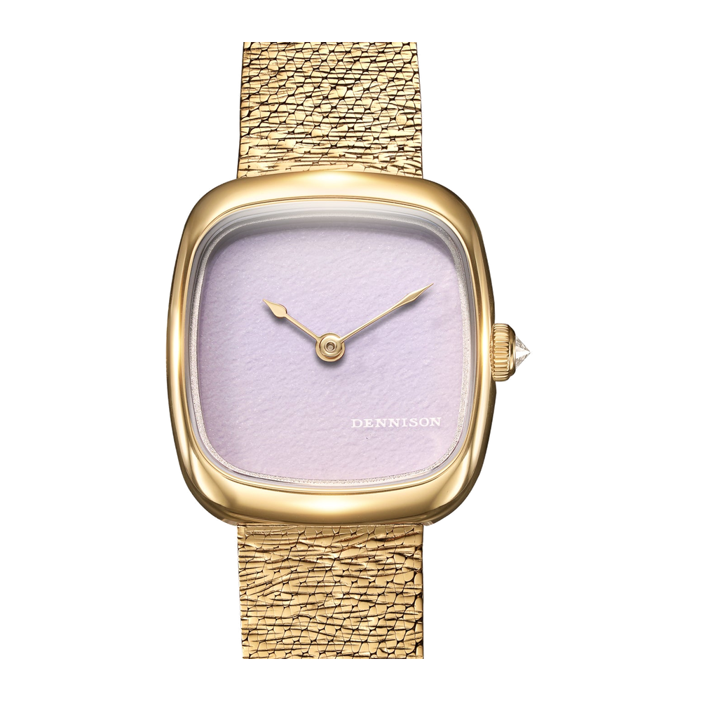 Dennison Mini Pink Malaysian Jade In Gold Pink/Salmon Dial Straps