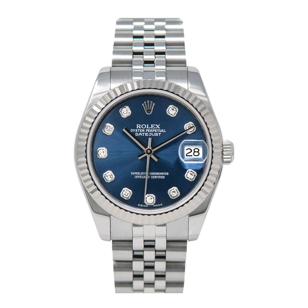 Rolex Datejust 31 Stainless Steel Fluted / Jubilee / Blue - Diamond