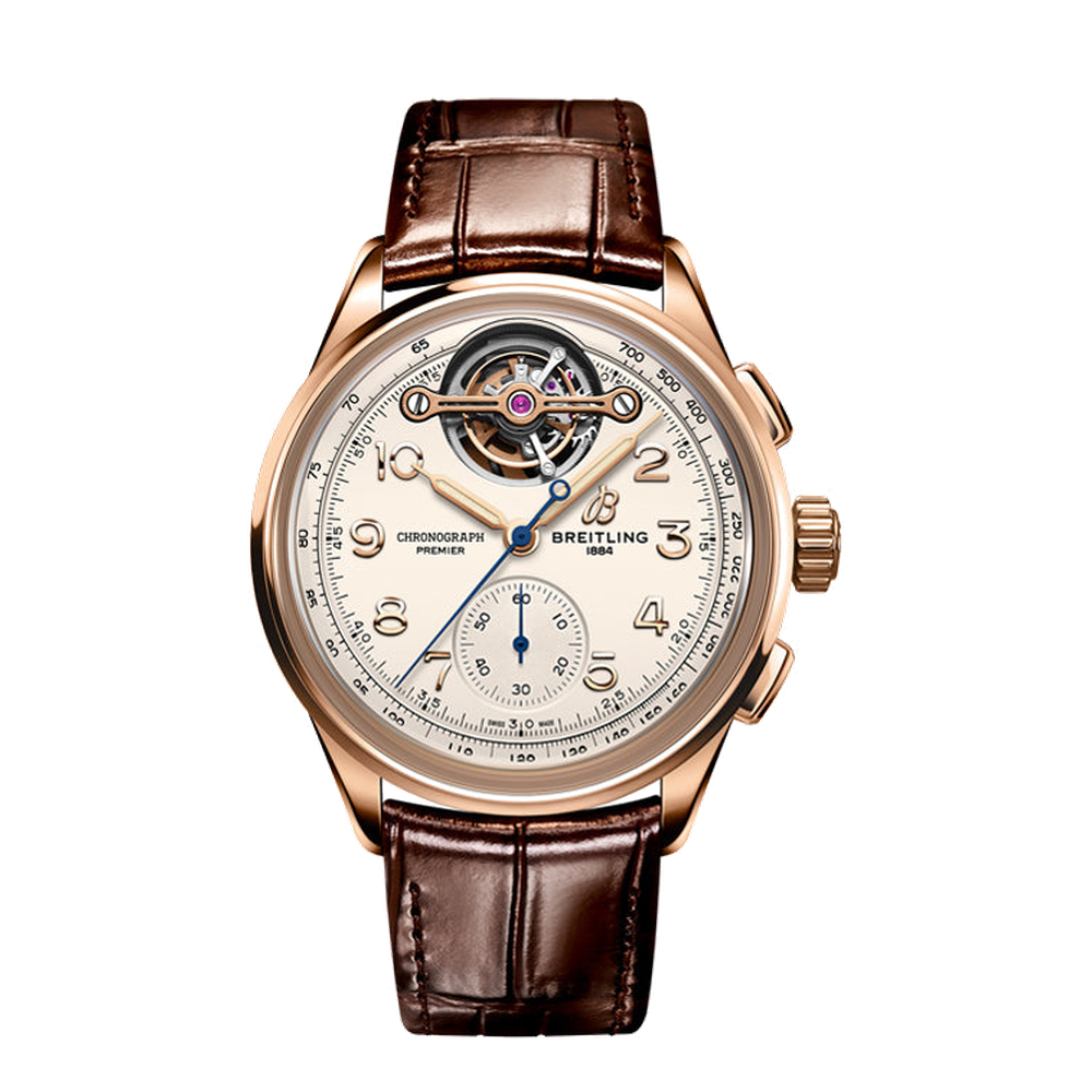 Breitling Premier B21 Chronograph Tourbillon 42 Léon Breitling White Dial Straps