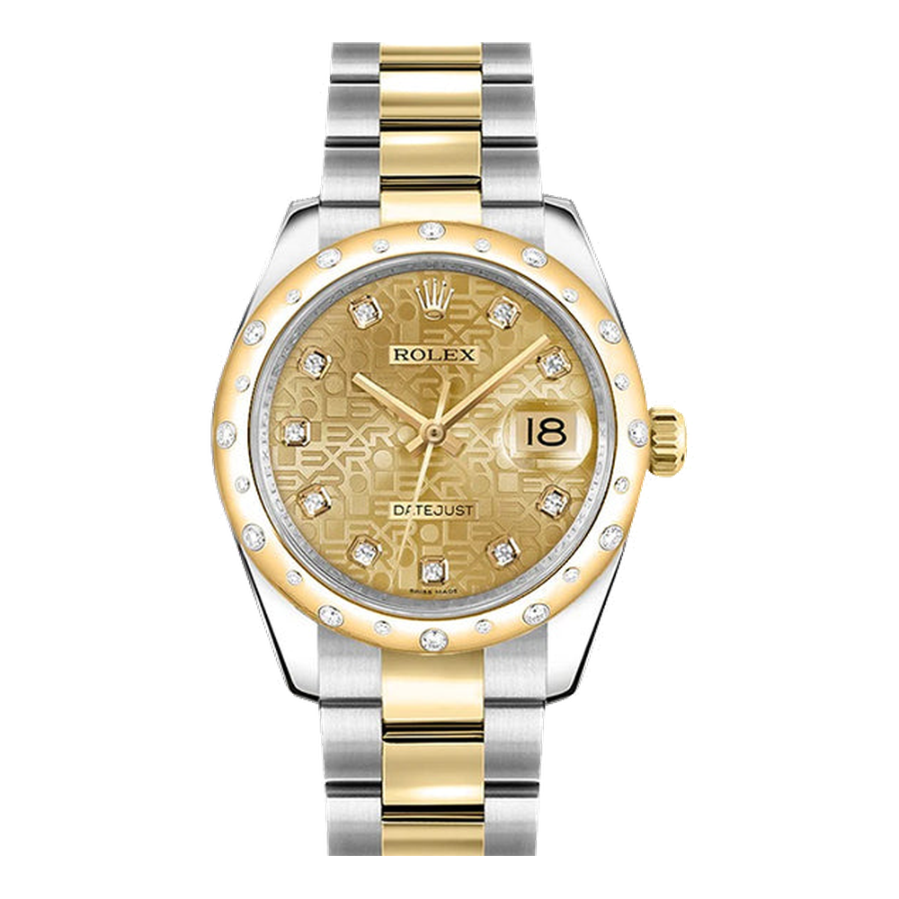 Rolex Datejust 31 Rolesor Yellow Domed Diamond / Oyster / Champagne Computer