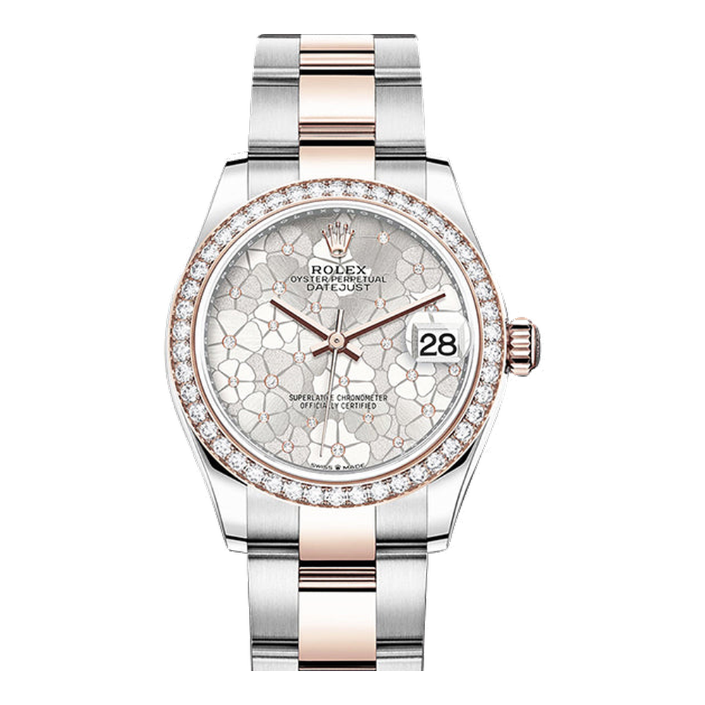 Rolex Datejust 31 Stainless Steel - Rose Gold / Diamond/ Silver - Floral / Oyster