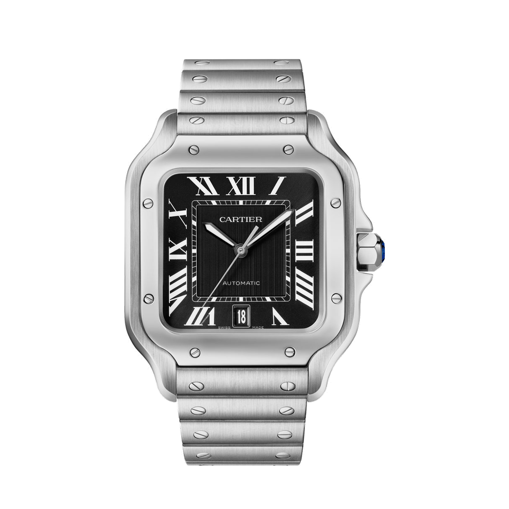 Cartier Santos de Cartier Large Black Black Dial Straps