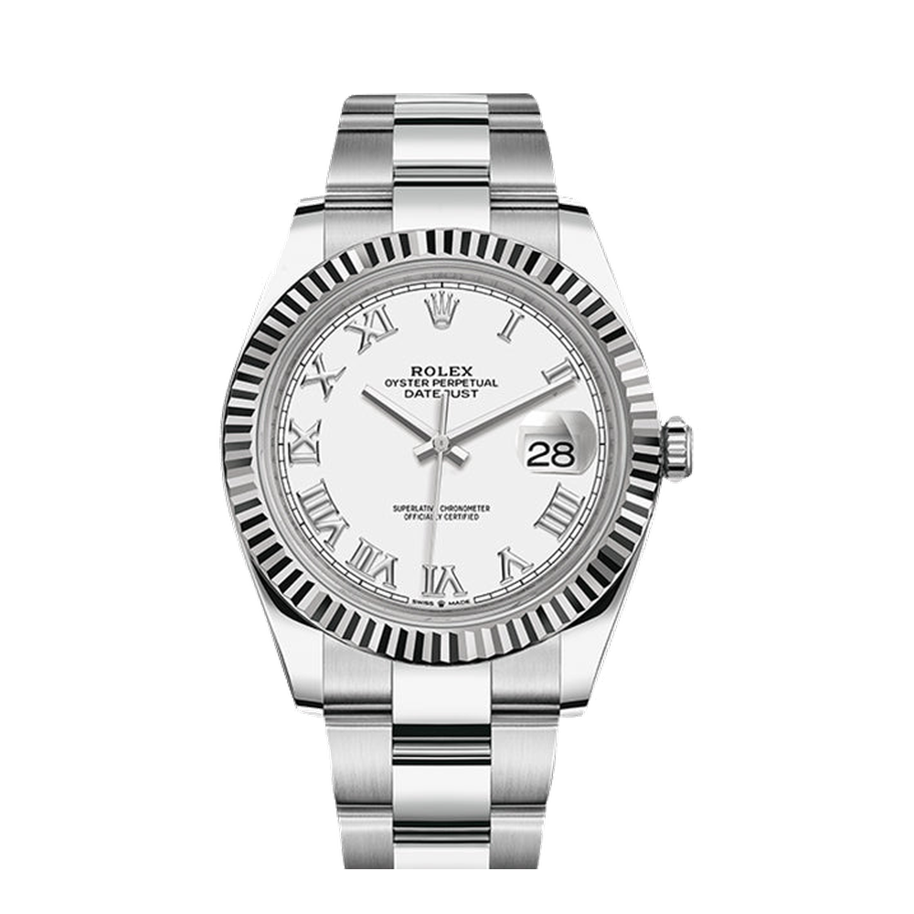 Rolex Datejust 41 Stainless Steel Fluted / Oyster / White