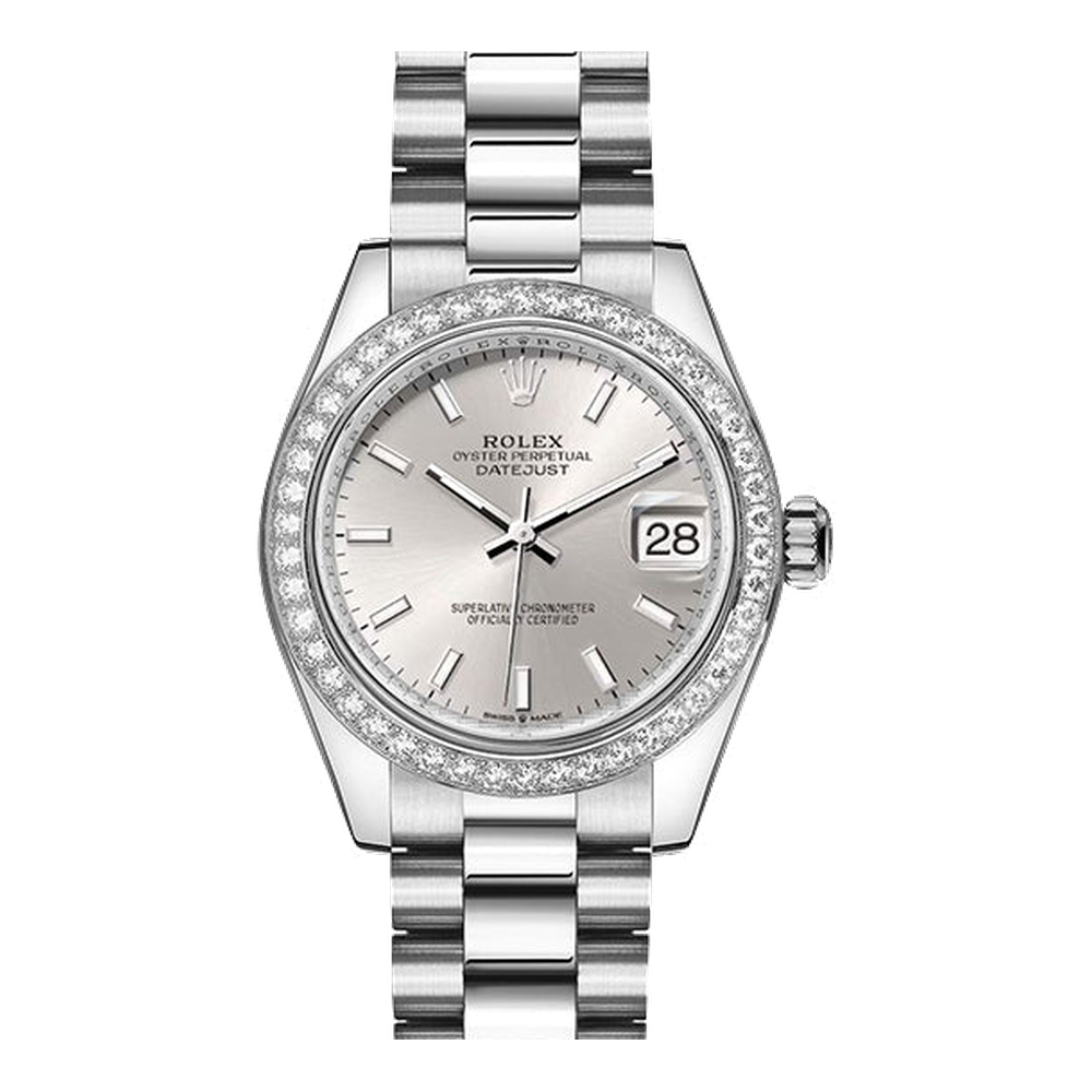 Rolex Datejust 31 White Gold Diamond / Silver