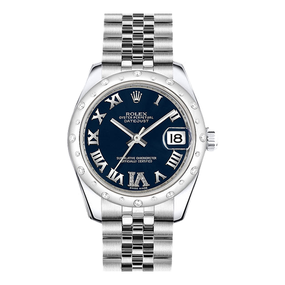 Rolex Datejust 31 Stainless Steel Domed Diamond / Oyster / Blue - Roman