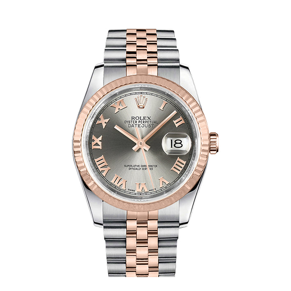 Rolex Datejust 36 Rolesor Everose Fluted / Jubilee / Pink Roman