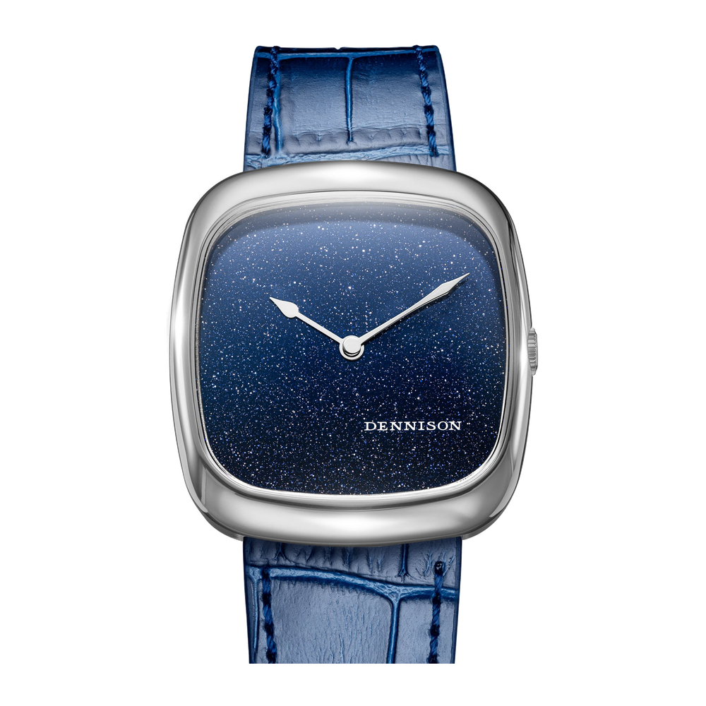 Dennison Midnight Aventurine In Steel Blue/Navy Dial Straps