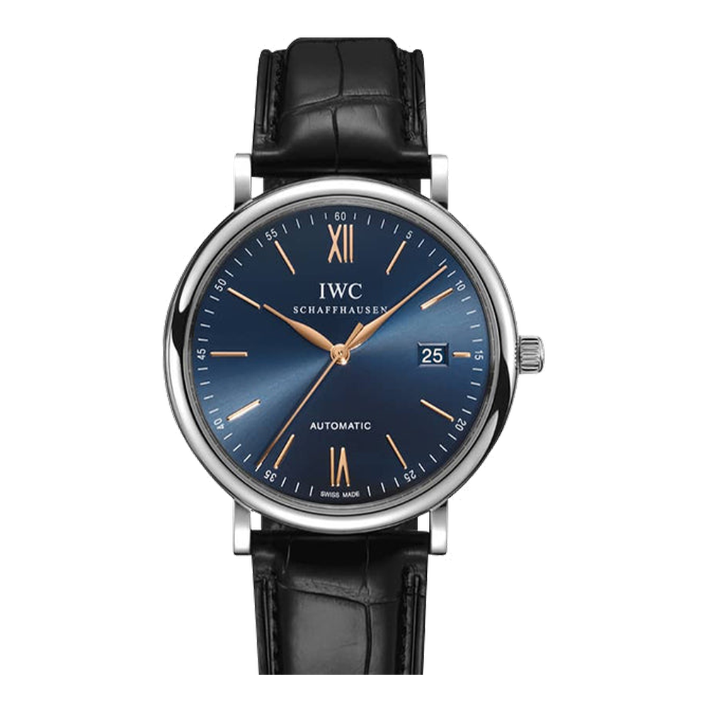 IWC Portofino Automatic Stainless Steel / Blue / Alligator