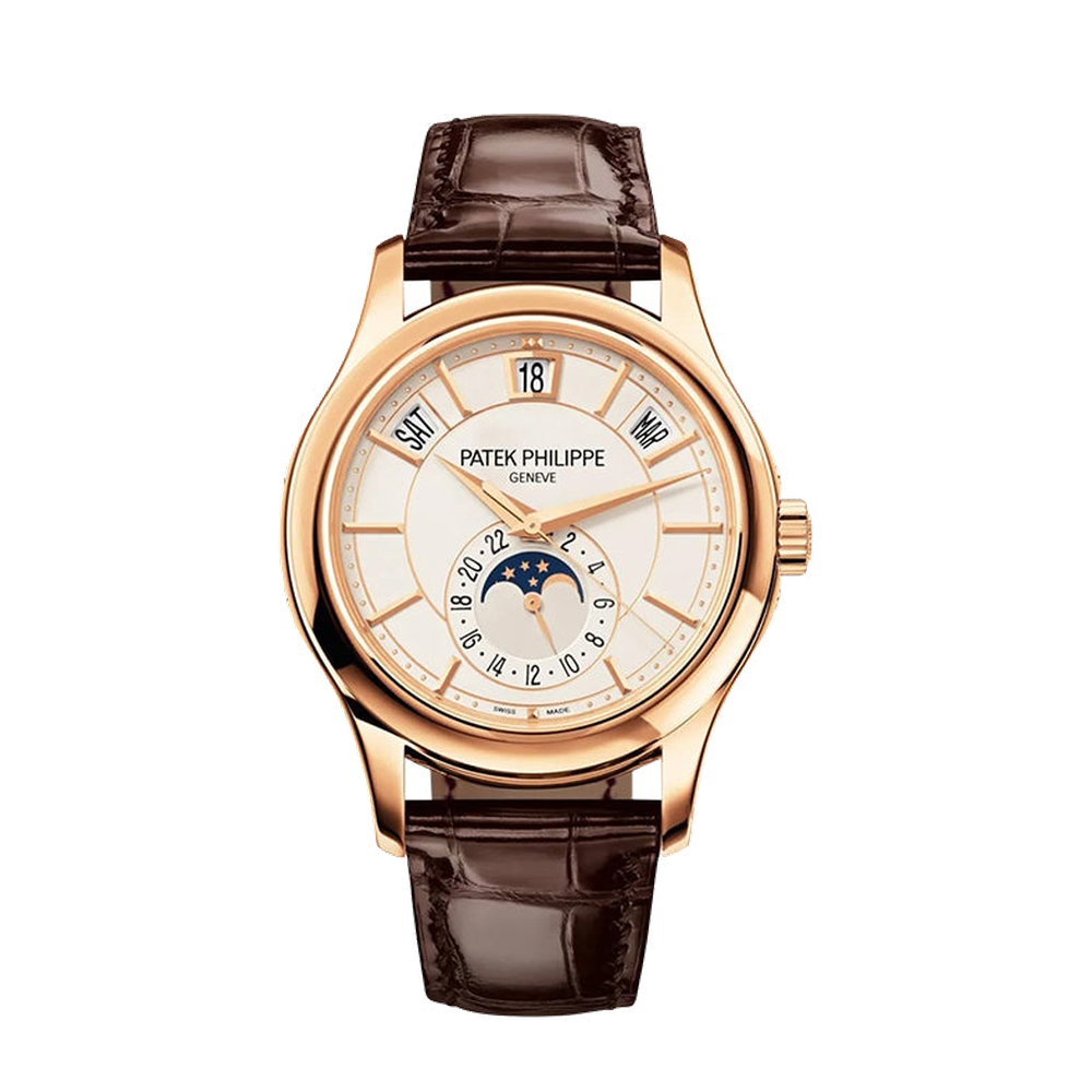 Patek Philippe Annual Calendar 5205 Rose Gold / White Natural / Cream Dial Straps