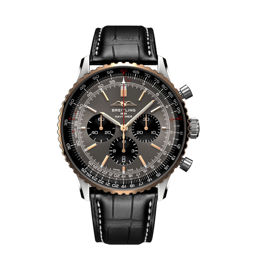 Breitling Navitimer B01 Chronograph 46 Black Dial Straps