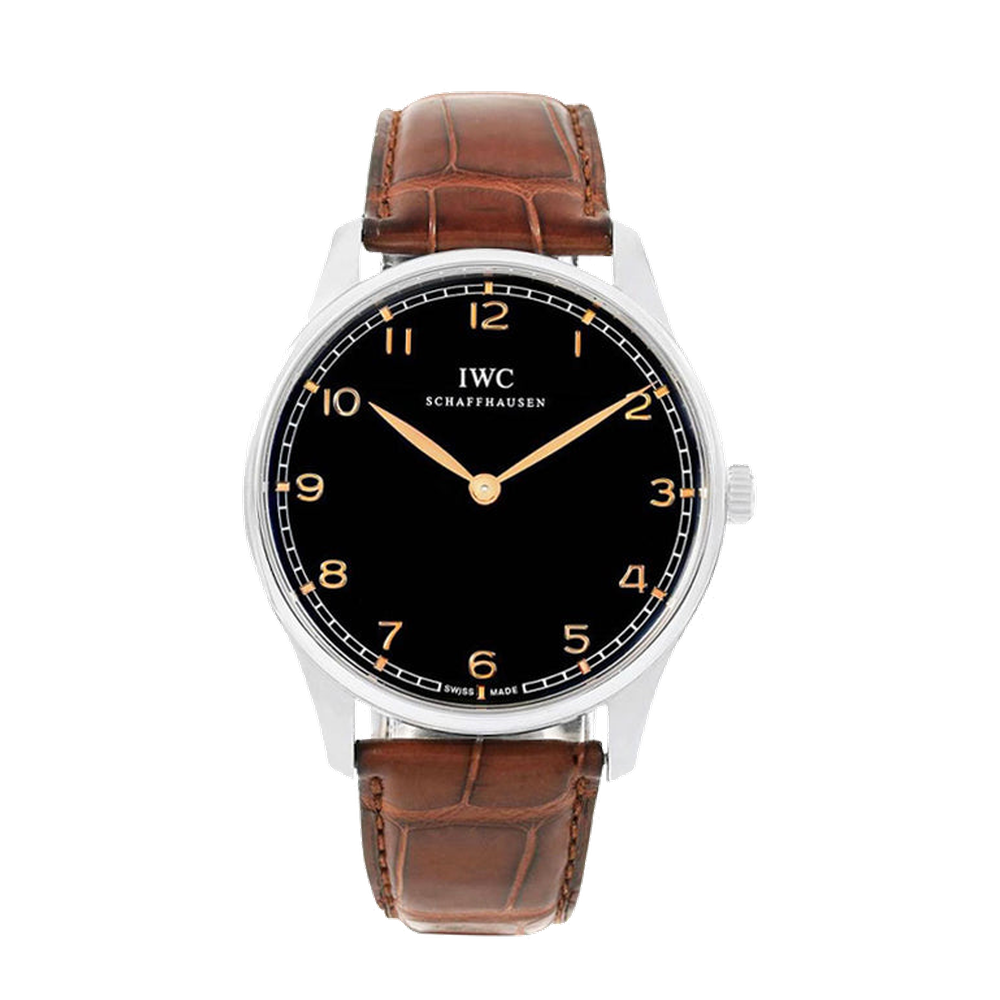 IWC Portugieser Hand-Wound Pure Classic Stainless Steel / Black
