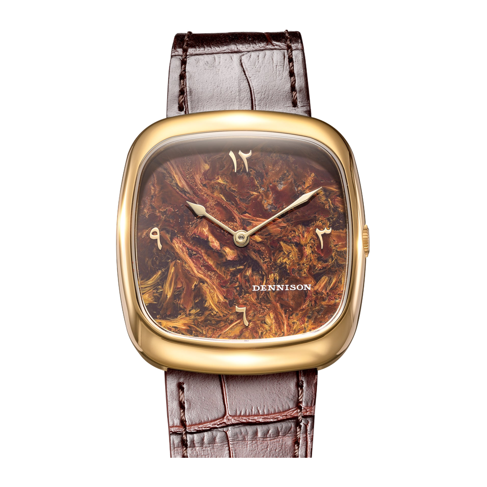 Dennison ALD Time Keeper Qatar Edition In Gold Brown Dial Straps
