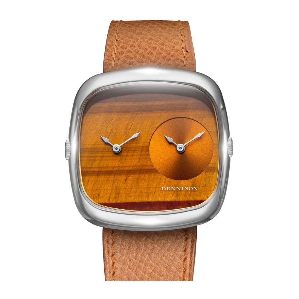 Dennison Tiger Eye & Gold Sunray In Steel Brown Dial Straps