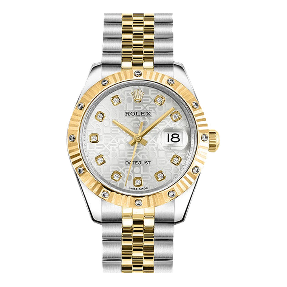 Rolex Datejust 31 Rolesor Fluted Diamond / Jubilee / Silver Computer