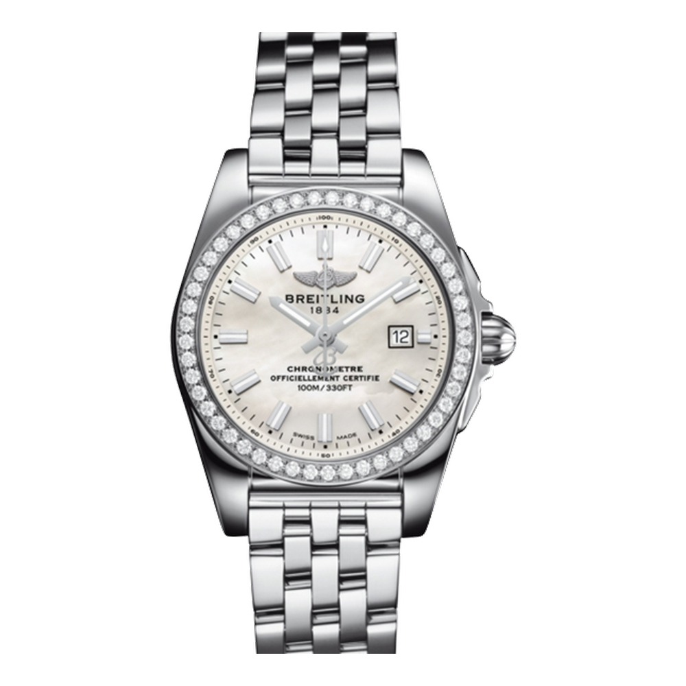 Breitling Stainless Steel / Diamond / Pearl