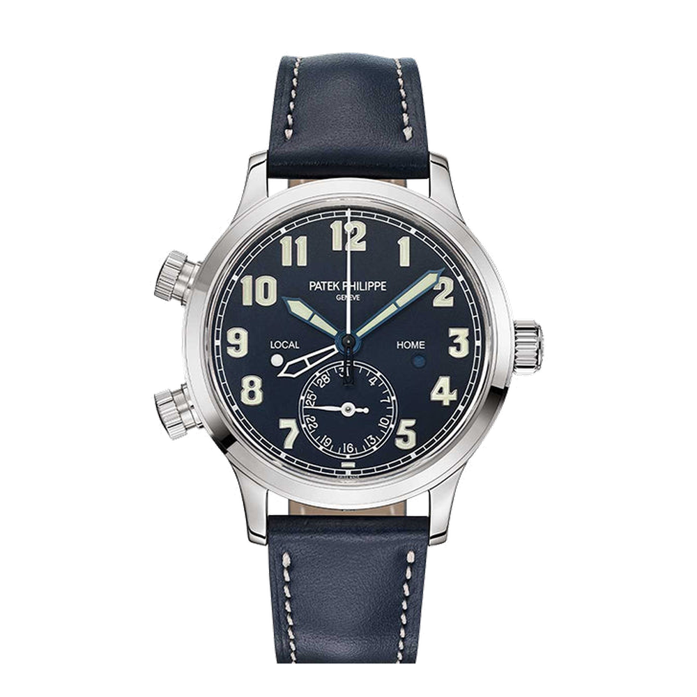 Patek Philippe Calatrava Pilot Travel Time 7234 White Gold / Blue