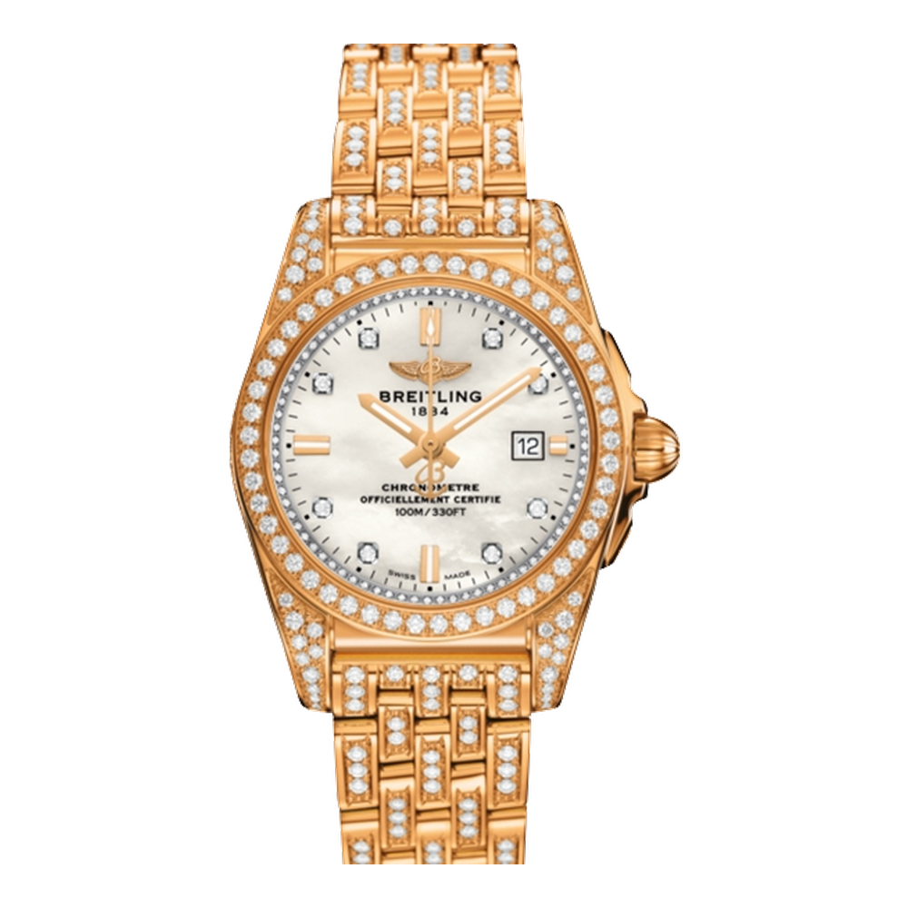 Breitling Rose Gold / Diamondworks / Pearl Diamond Natural/Cream Dial Straps
