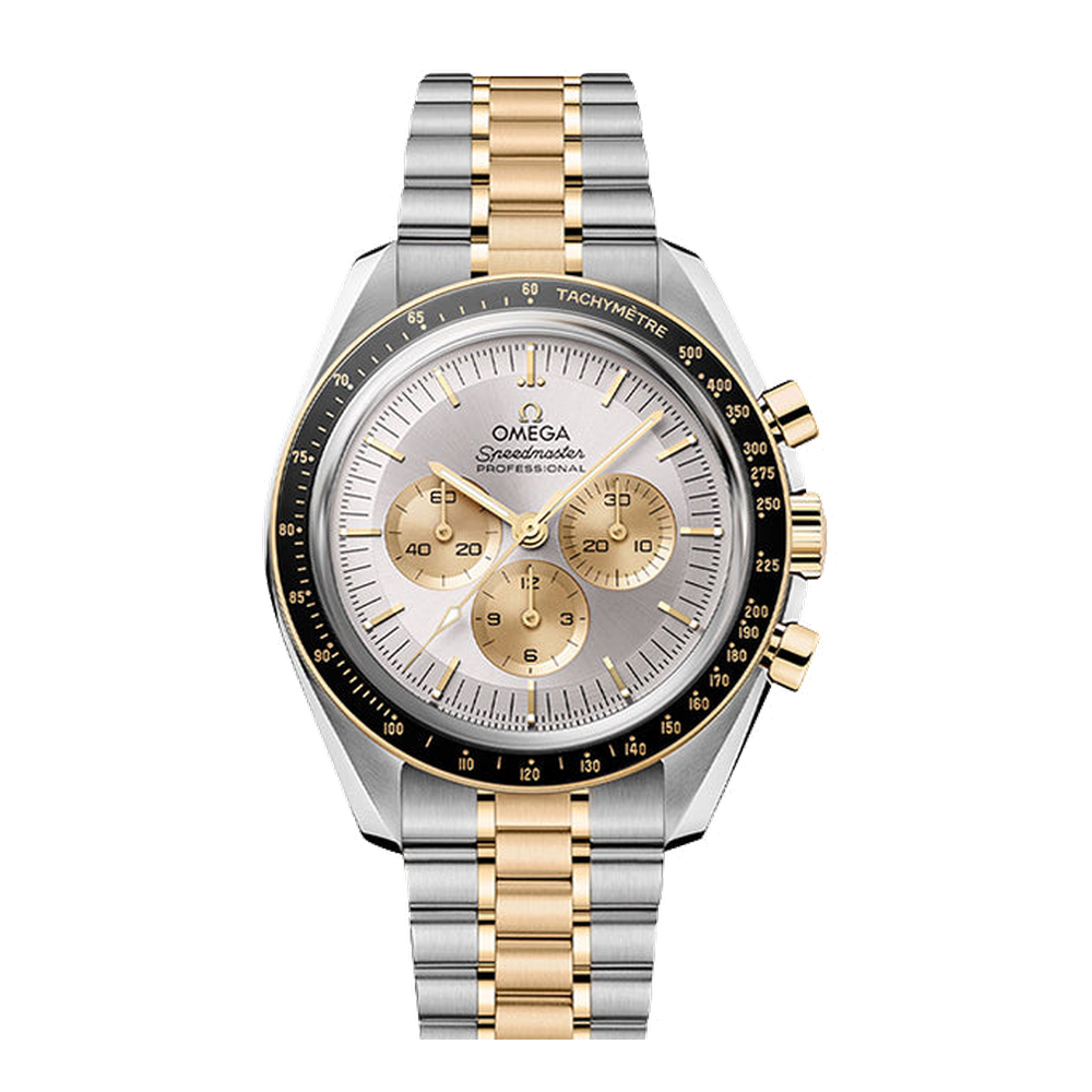 Omega Speedmaster Professional Moonwatch 3861 Stainless Steel - Moonshine Gold / Silver