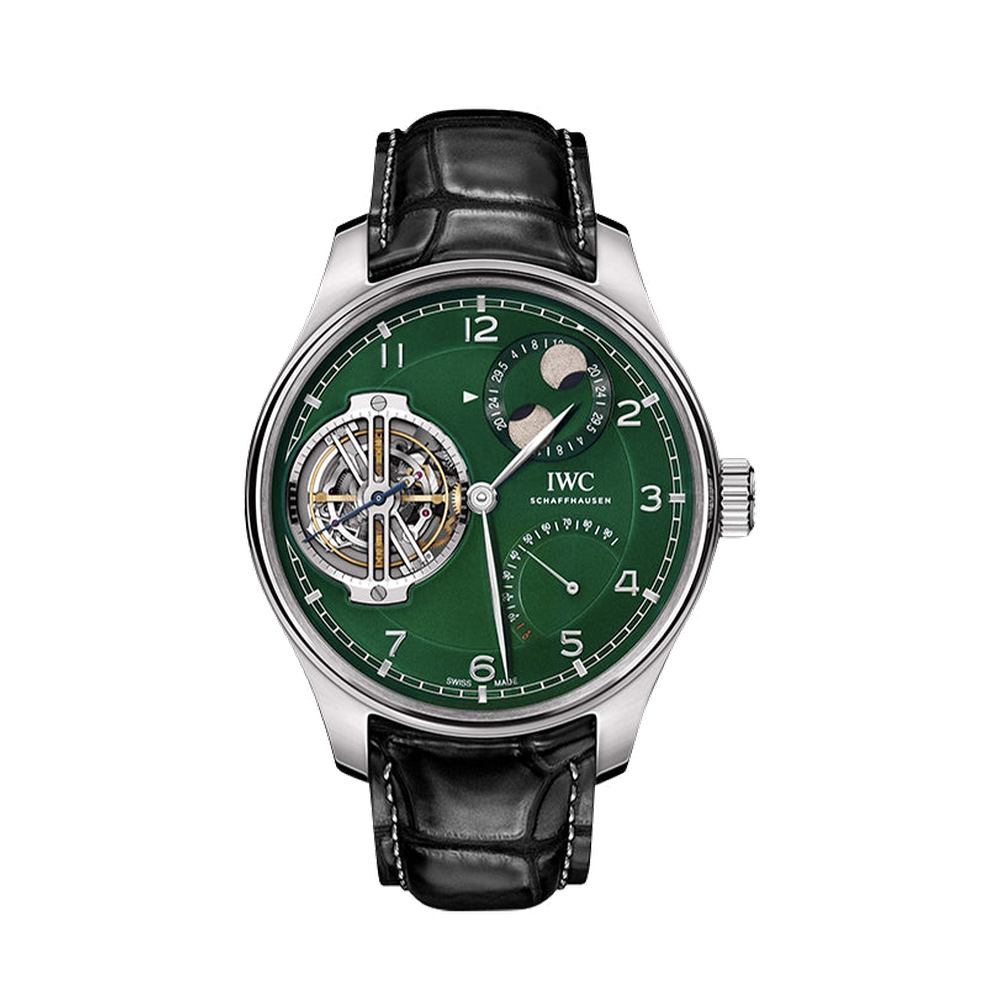 IWC Portugieser Constant-Force Tourbillon Double Moon Platinum / Green
