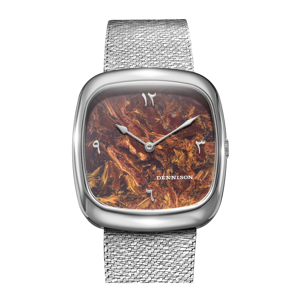 Dennison ALD Time Keeper Qatar Edition In Steel Brown Dial Straps