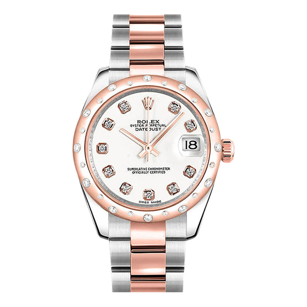 Rolex Datejust 31 Rolesor Everose Domed Diamond / Oyster / White Diamond