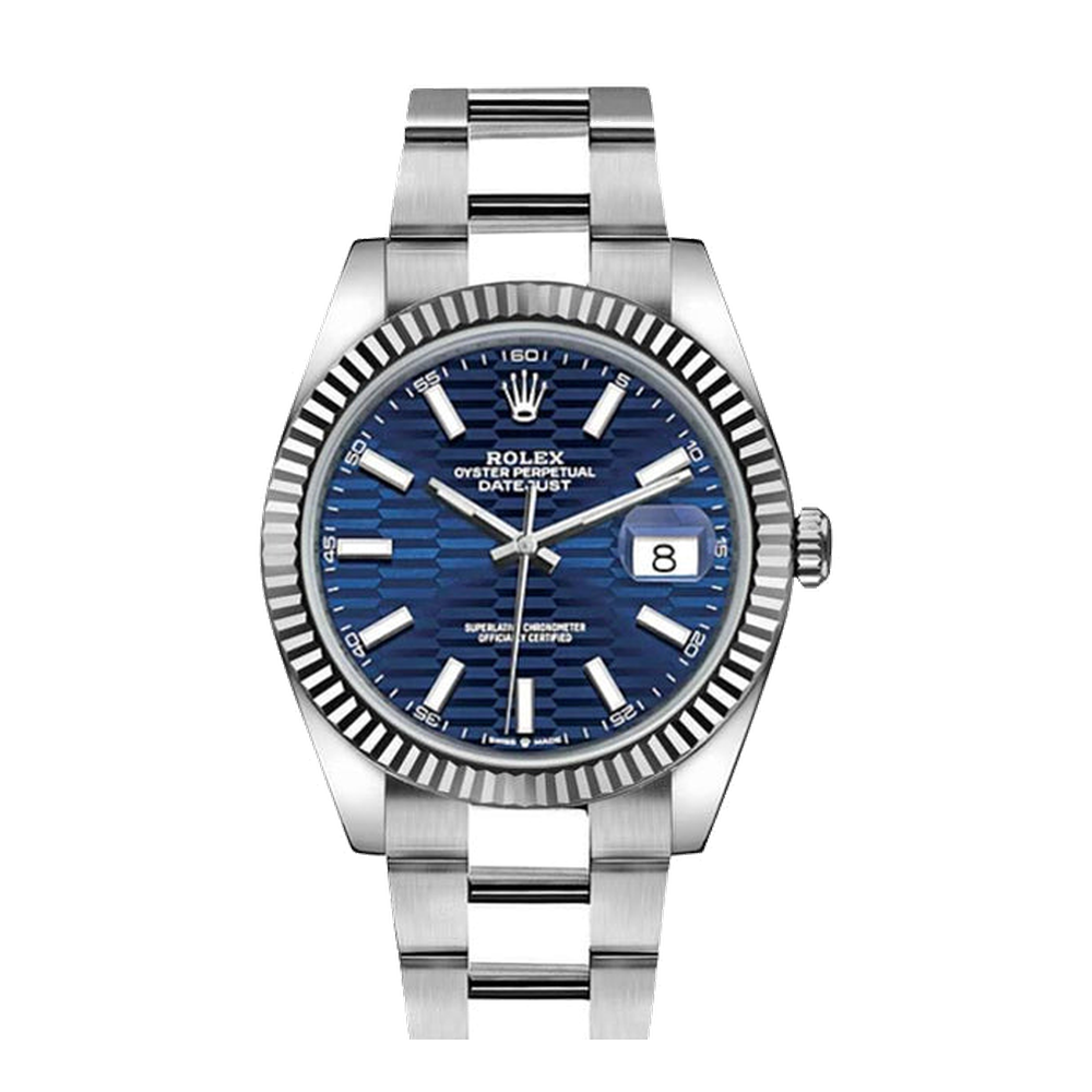 Rolex Datejust 41 Stainless Steel - Fluted / Blue - Fluted / Oyster Blue / Navy Dial Straps