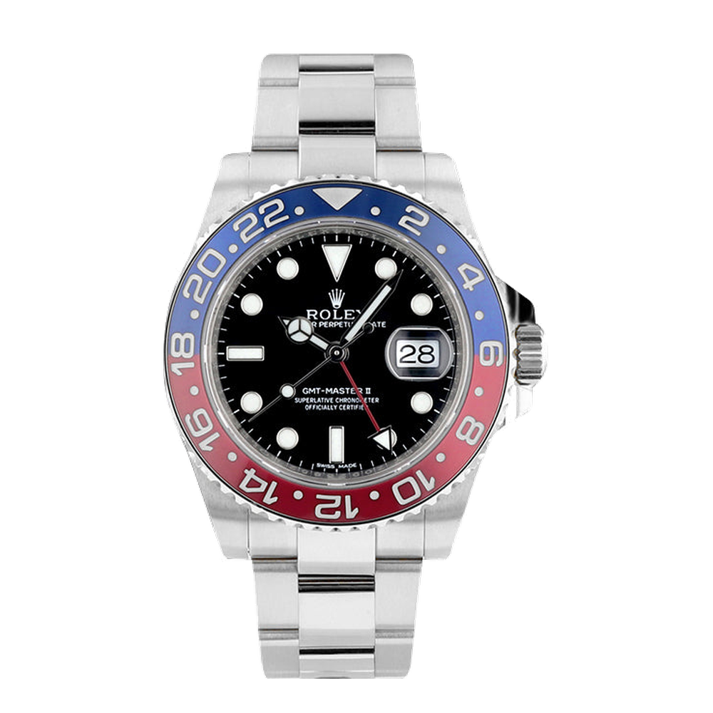 Rolex GMT-Master II White Gold / BLRO Black Dial Straps