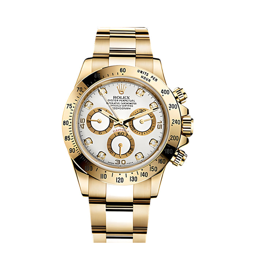 Rolex Daytona Yellow Gold White Diamond