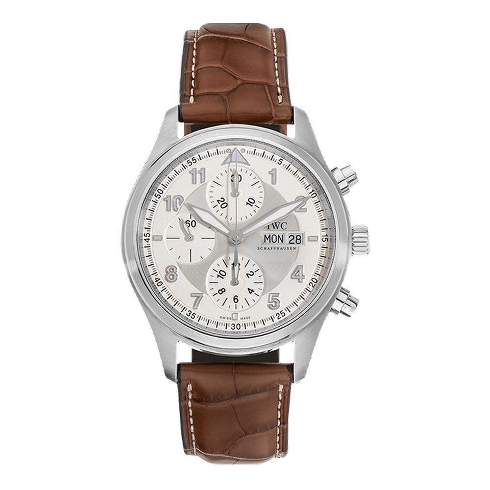 IWC Pilot's Watch Spitfire Chronograph Stainless Steel / Silver / Strap