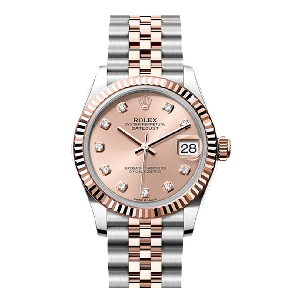 Rolex Datejust 31 Stainless Steel / Rose Gold / Fluted / Rose - Diamond / Jubilee