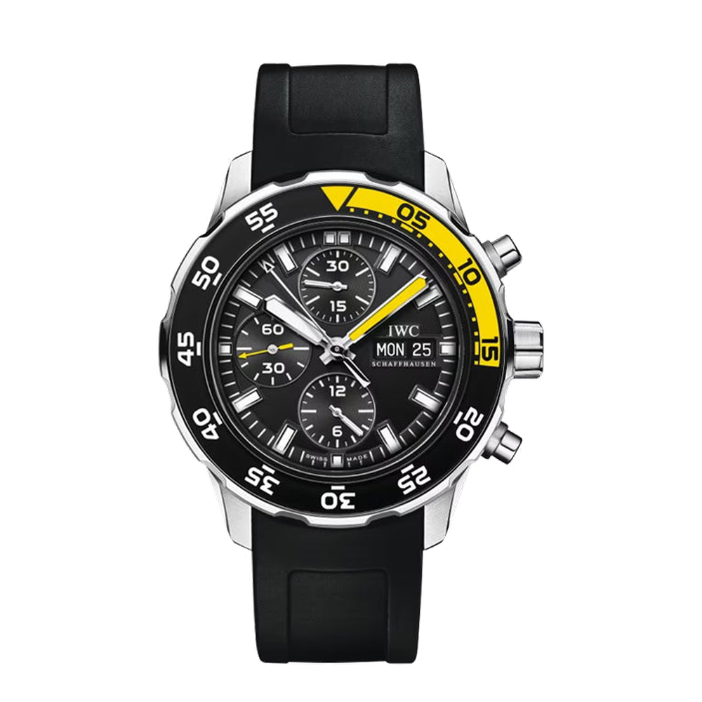 IWC Aquatimer Chronograph Black Dial Straps