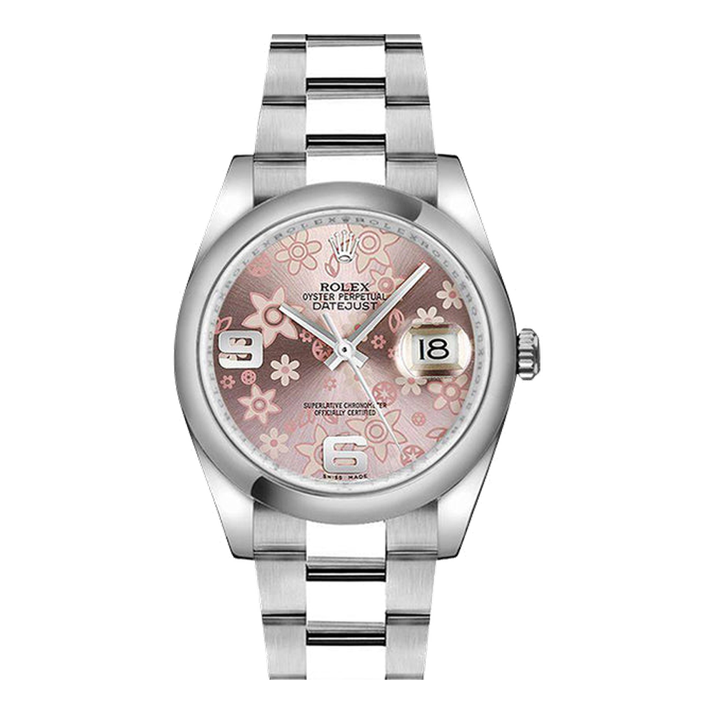 Rolex Datejust 36 Stainless Steel Domed / Oyster / Pink Floral