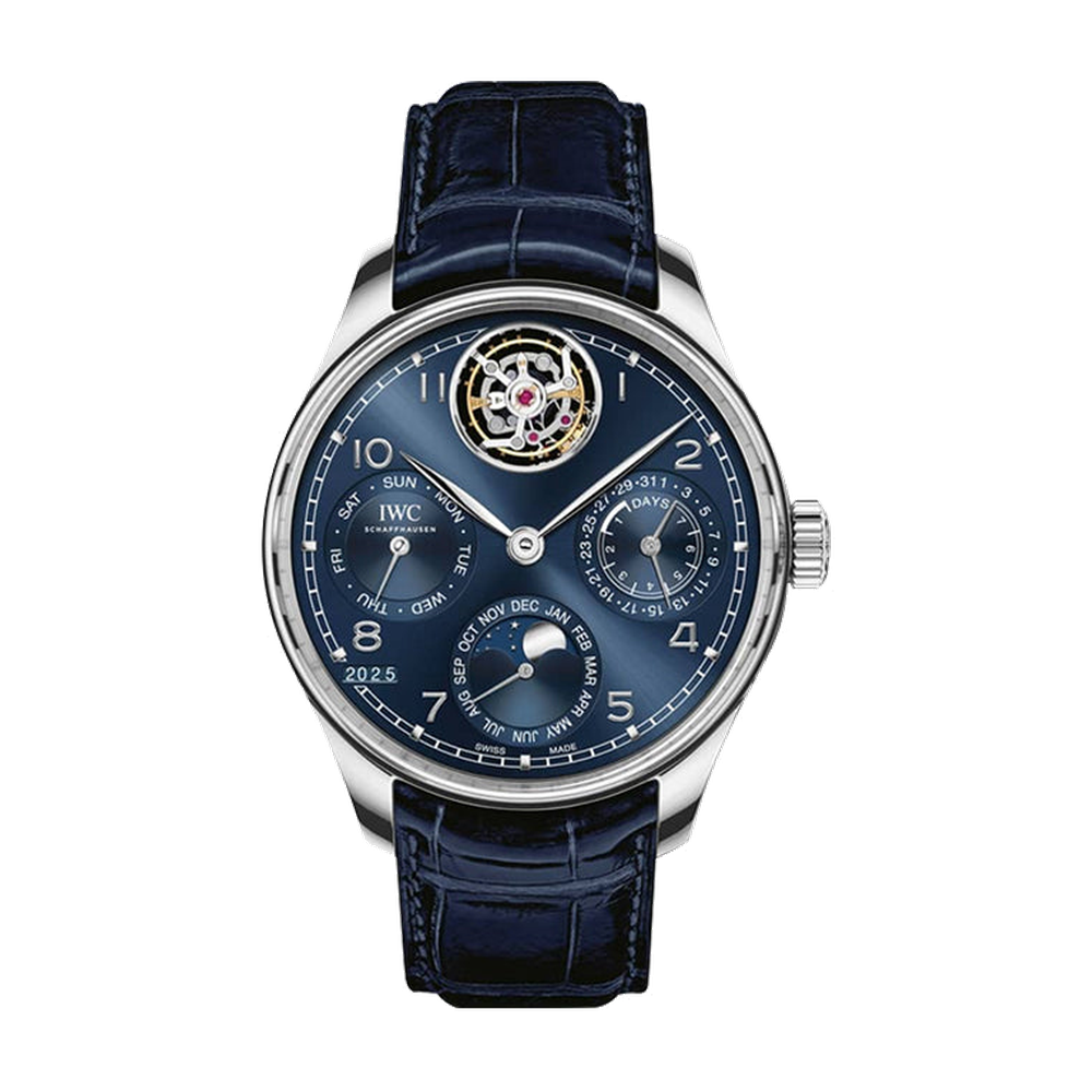 IWC Portuguese Perpetual Calendar Tourbillon Platinum / Blue