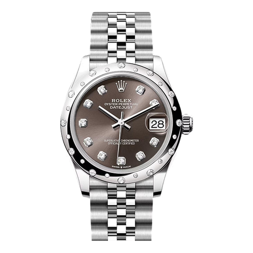 Rolex Datejust 31 Stainless Steel Domed Diamond / Jubilee / Grey - Diamond