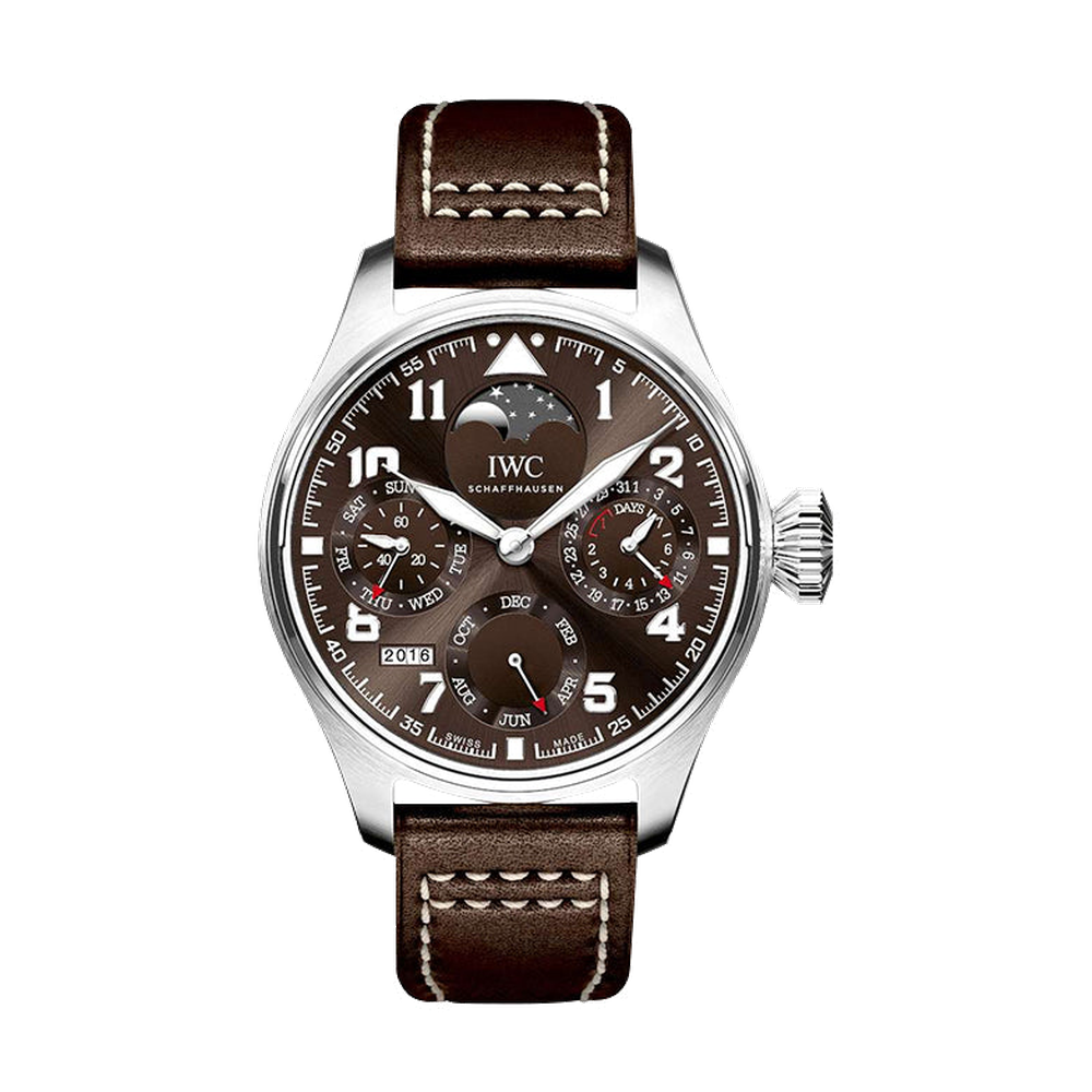 IWC Big Pilot's Watch Perpetual Calendar Edition Antoine de Saint Exupery Brown Dial Straps
