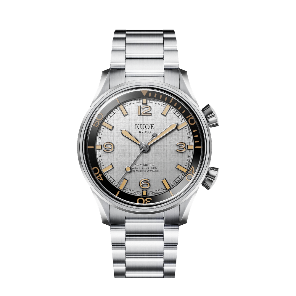 Kuoe Kyoto 90-011 Silver / 38 mm Grey Dial Straps